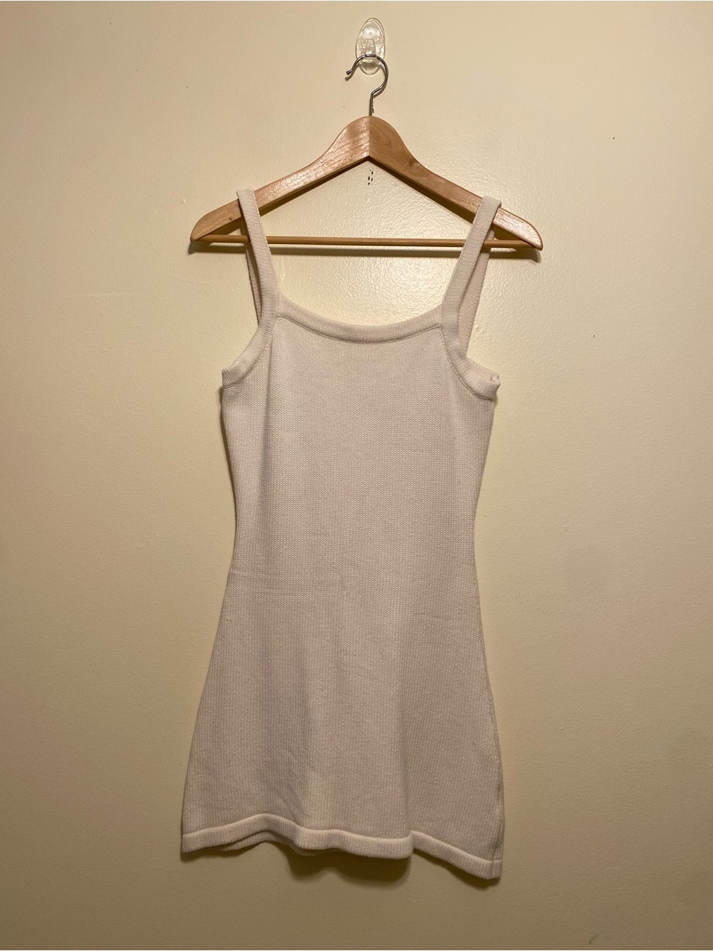 Sabo Skirt Cream Ribbed Sweater  Cotton Mini Dress. Size S